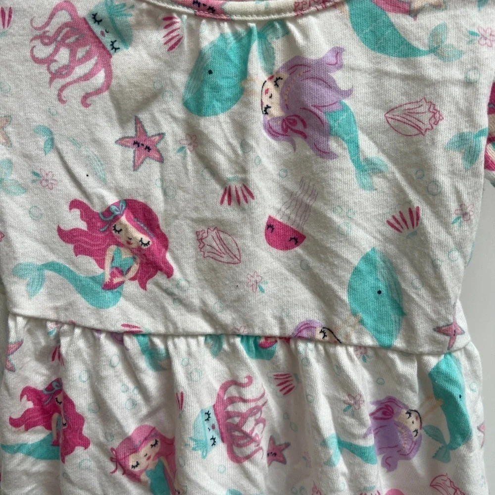 The Children’s Place 12-18M Multicolor Mermaid Short Sleeve Flowy Girls Dress - Picture 2 of 4